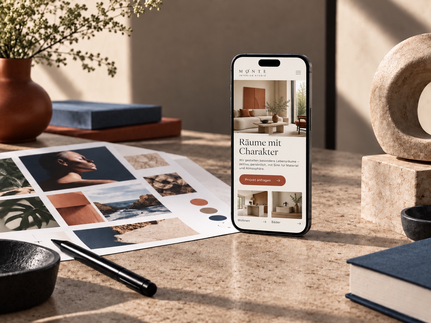 Smartphone mit einer vollständigen mobilen Landingpage